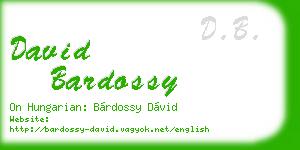 david bardossy business card