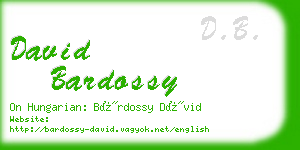 david bardossy business card